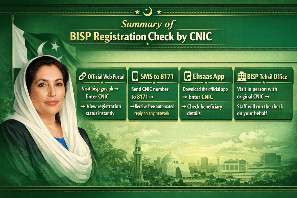 BISP Registration Check by CNIC